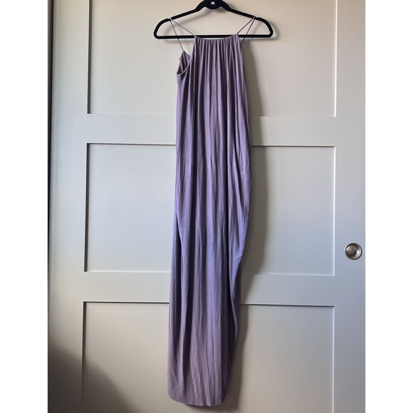 Mod Ref Dress Womens Medium Purple Gray Maxi Sleeveless Halter Drape Beach Boho - Picture 2 of 11